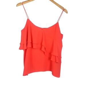 J. Crew | Tank Top Ruffled Draped Orange 8
